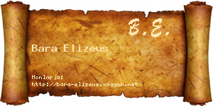 Bara Elizeus névjegykártya